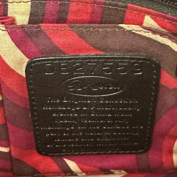 Vintage Brighton Black Croc Embossed Leather Hobo Purse Shoulder Bag D827559 - Picture 6 of 9